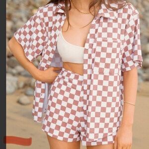 Checkered Shirt and Shorts Set